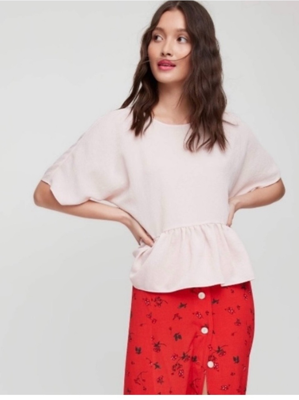 Wilfred Blush Pink Textured Top